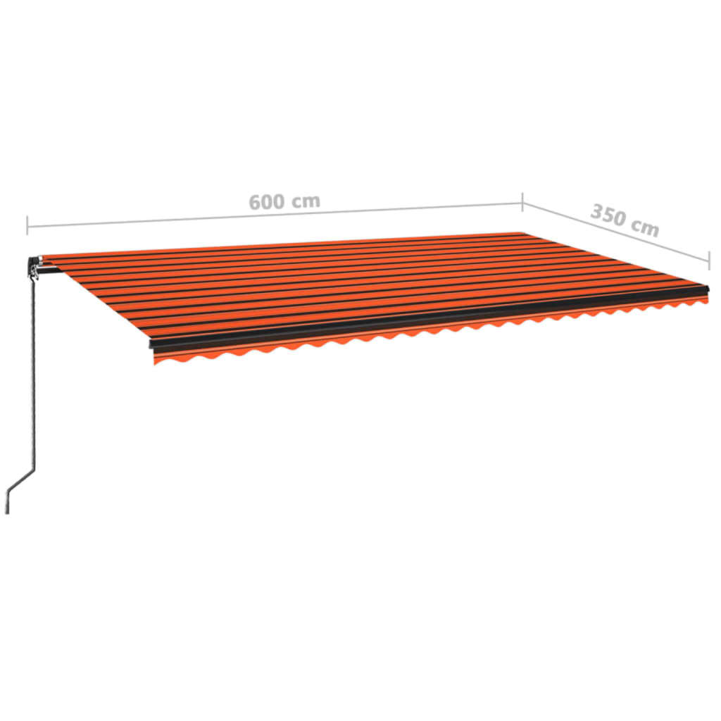 Retractable awning LED light 600x350 cm orange/brown.