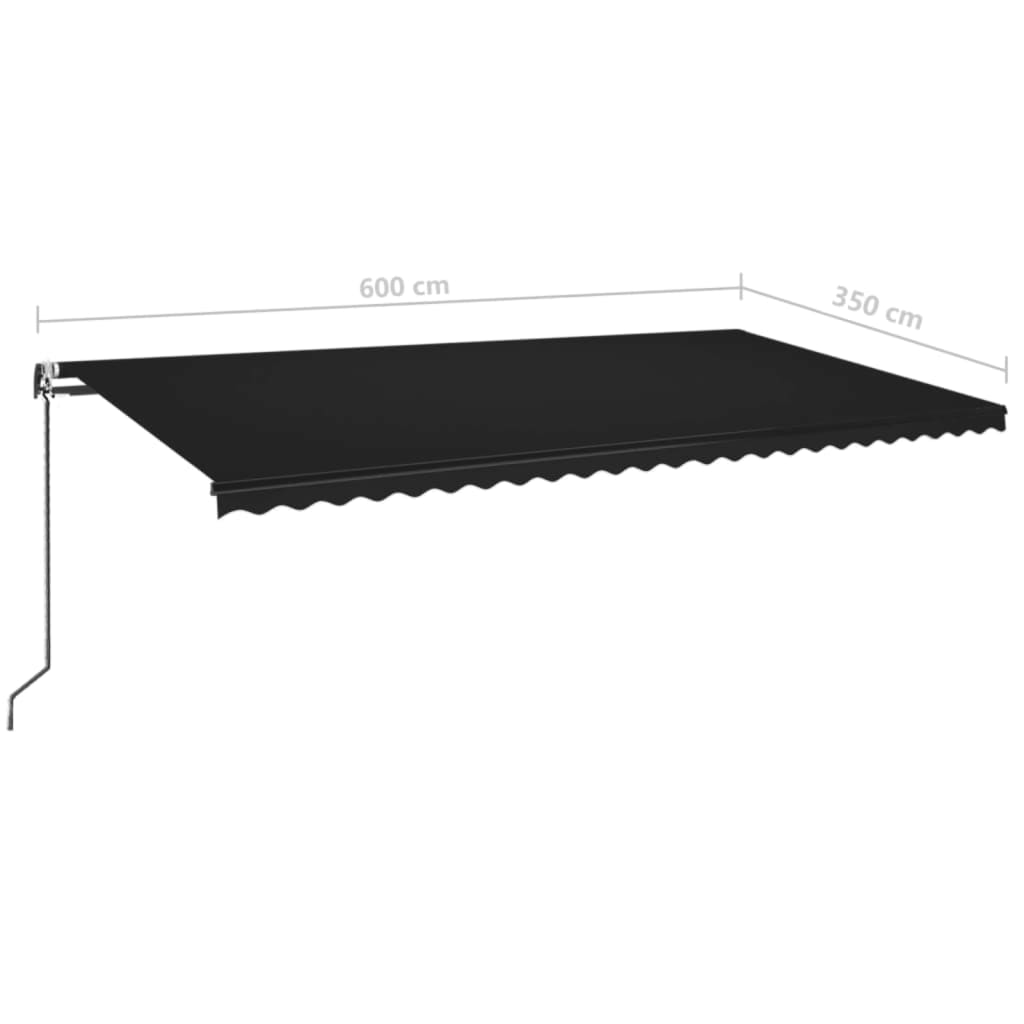 Automatic retractable awning 600x350 cm anthracite