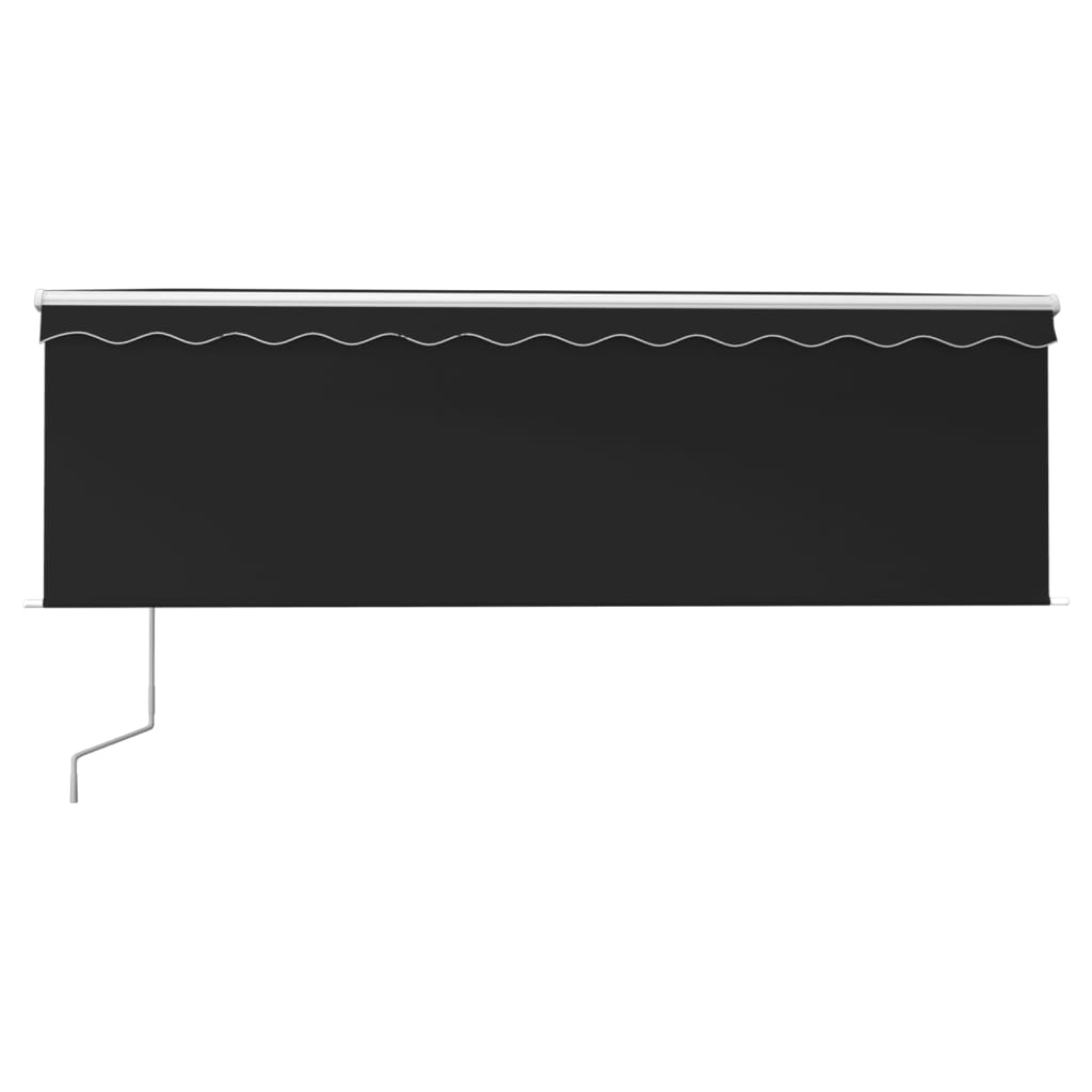 Retractable awning curtain/LED/windproof 4x3 m anthracite