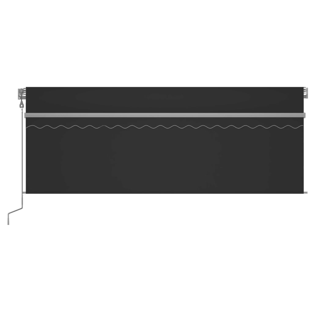 Retractable awning curtain/LED/windproof 4x3 m anthracite