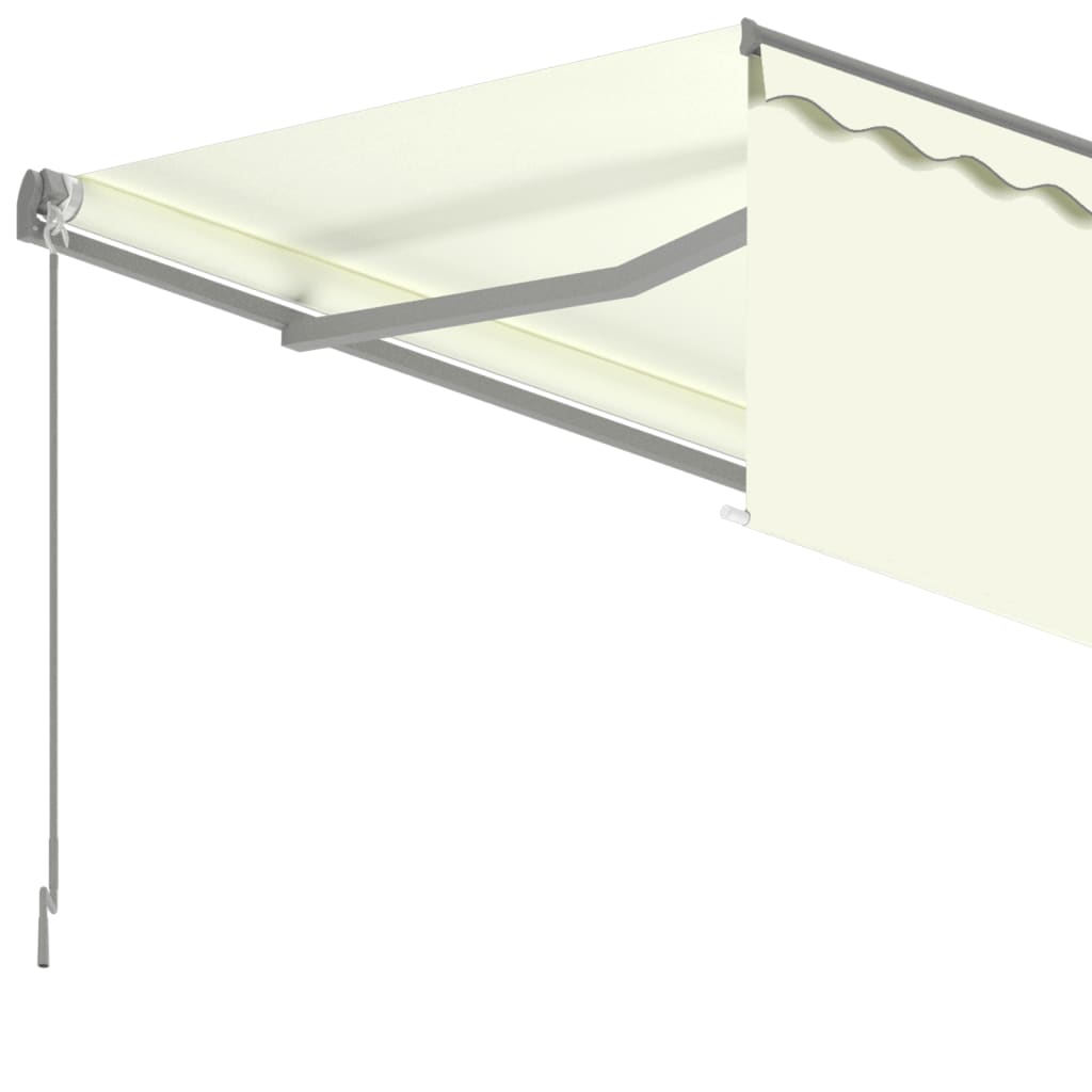 Automatic retractable awning with curtains 5x3 m cream