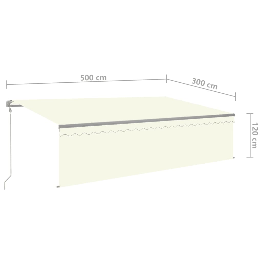 Automatic retractable awning with curtains 5x3 m cream