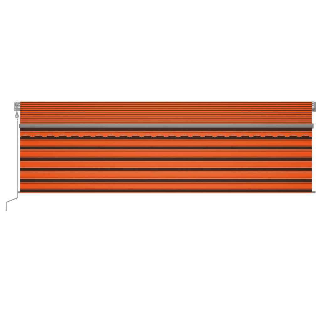 Automatic retractable awning with curtain 5x3 m orange-brown