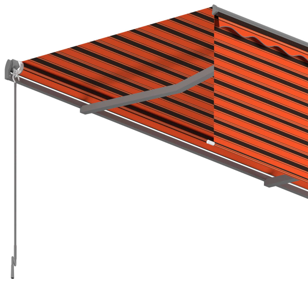 Automatic retractable awning with curtain 5x3 m orange-brown