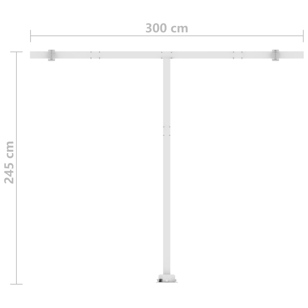 Vapaasti seisova sisäänkelattava markiisi 300x250 cm ora./rusk.