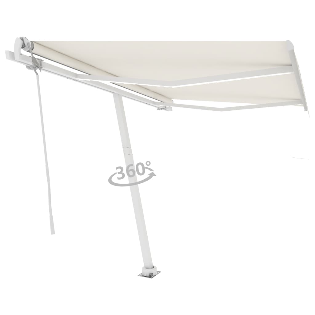 Retractable awning LED/wind sensor 300x250cm cream