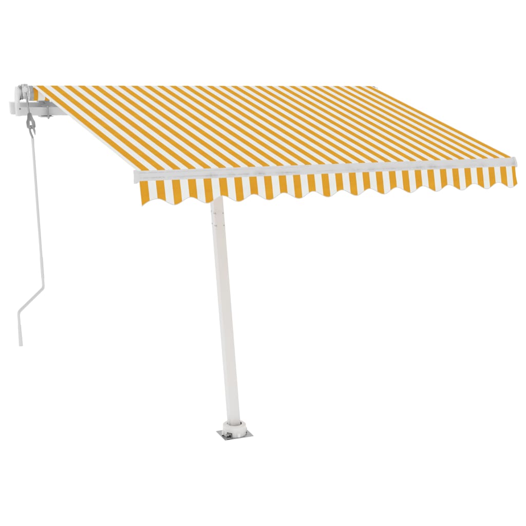 Retractable awning LED/wind sensor 300x250cm yellow-white.