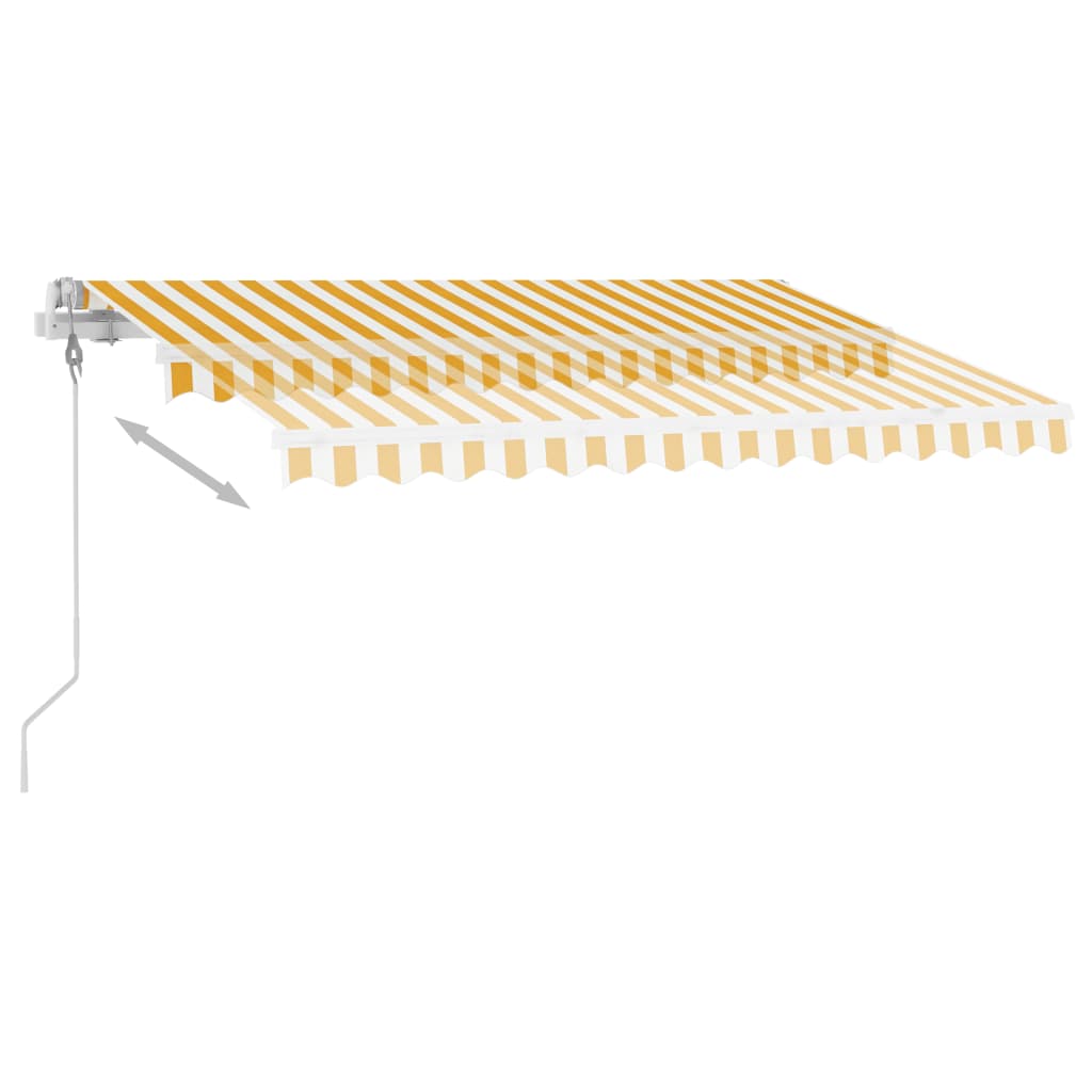 Retractable awning LED/wind sensor 300x250cm yellow-white.