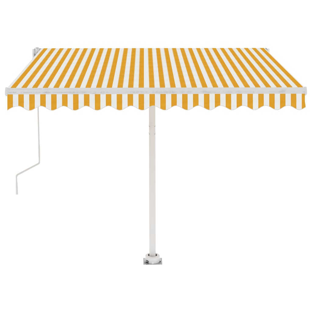 Retractable awning LED/wind sensor 300x250cm yellow-white.