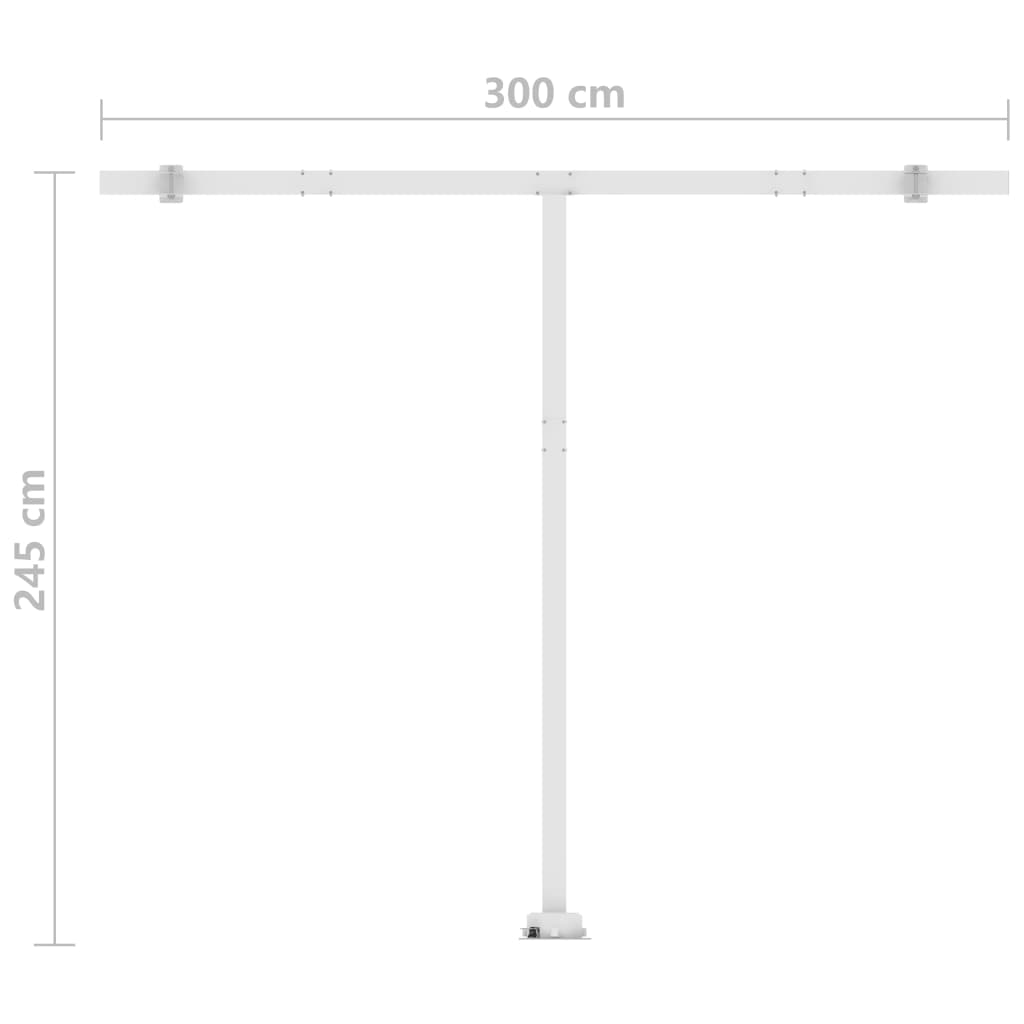 Einziehbare Markise mit LED/Windschutz. 300x250cm orange-braun