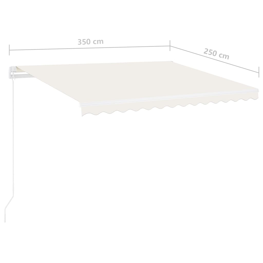 Retractable awning LED and wind sensor 350x250cm cream