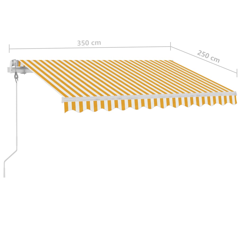 Sisäänkelattava markiisi LED/tuulisensori 350x250cm keltavalk.