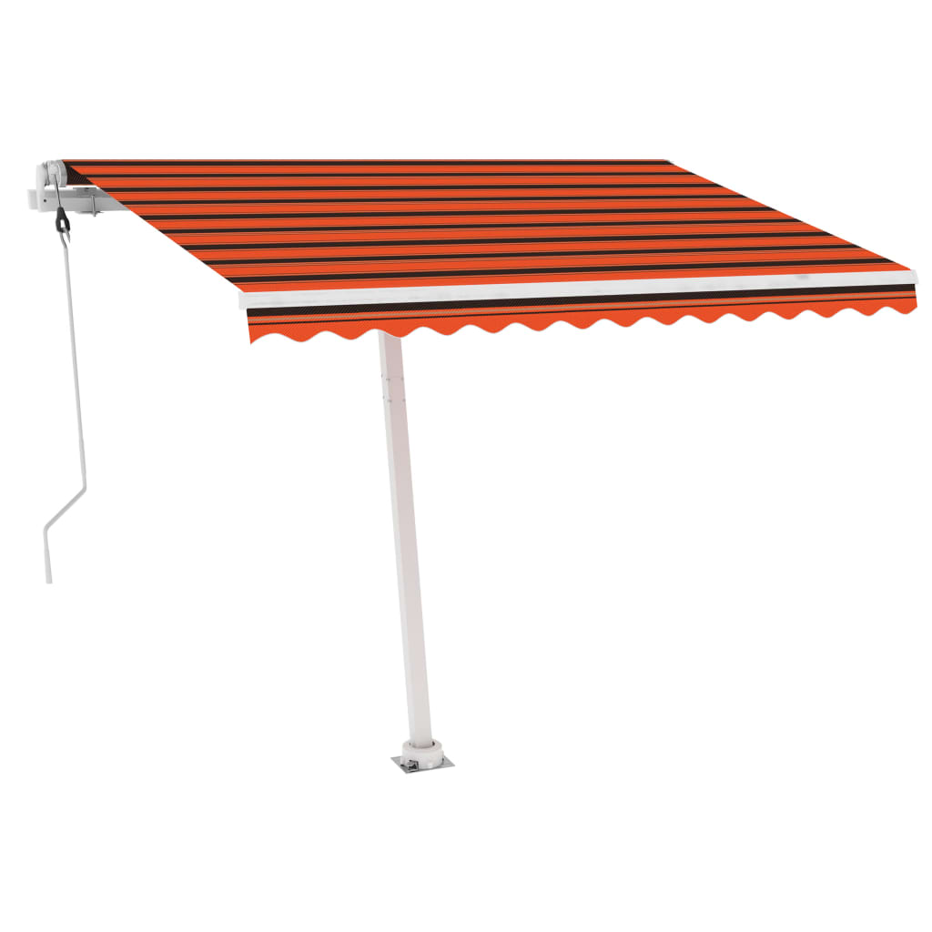 Retractable awning LED/wind sensor 350x250cm orange-brown