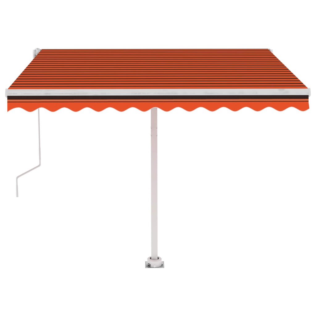 Retractable awning LED/wind sensor 350x250cm orange-brown