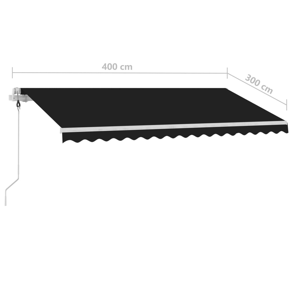 Vapaasti seisova sisäänkelattava markiisi 400x300cm antrasiitti