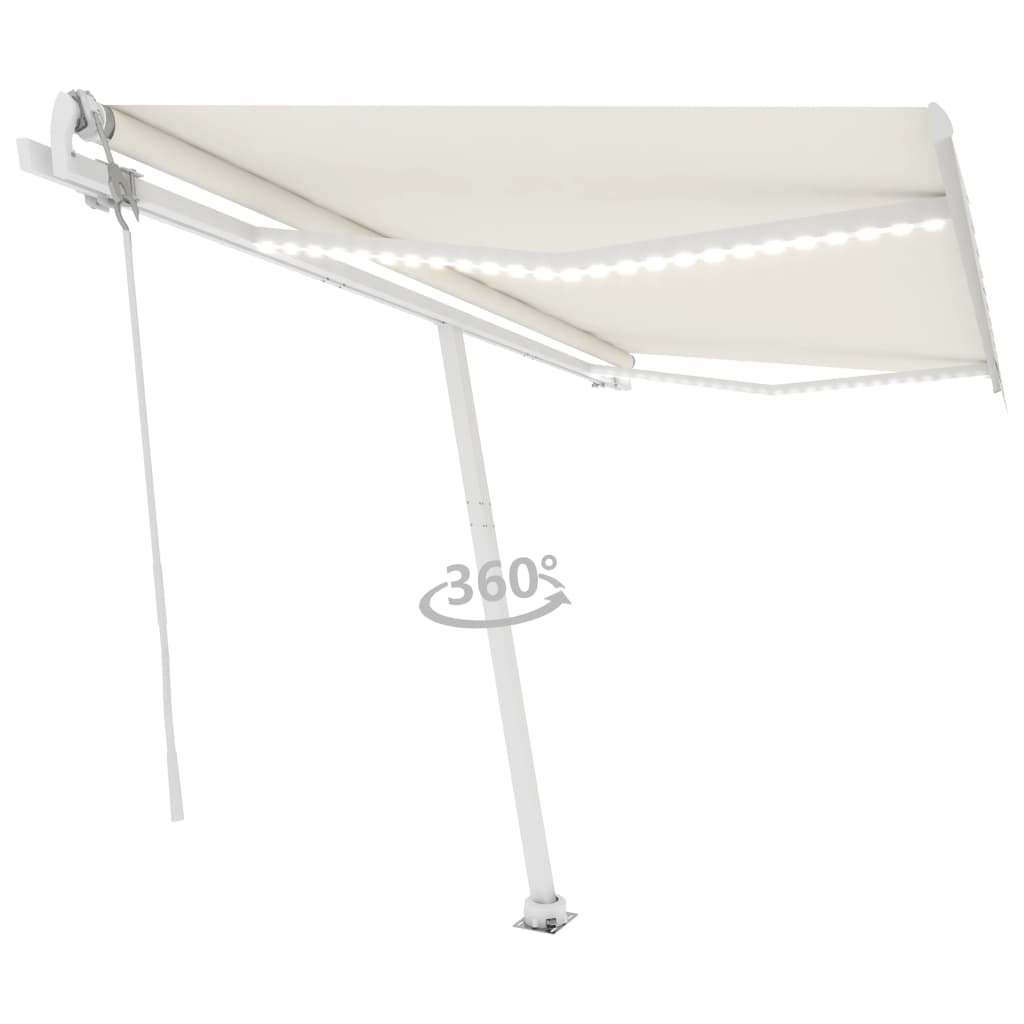 Retractable awning LED/wind sensor 400x300cm cream