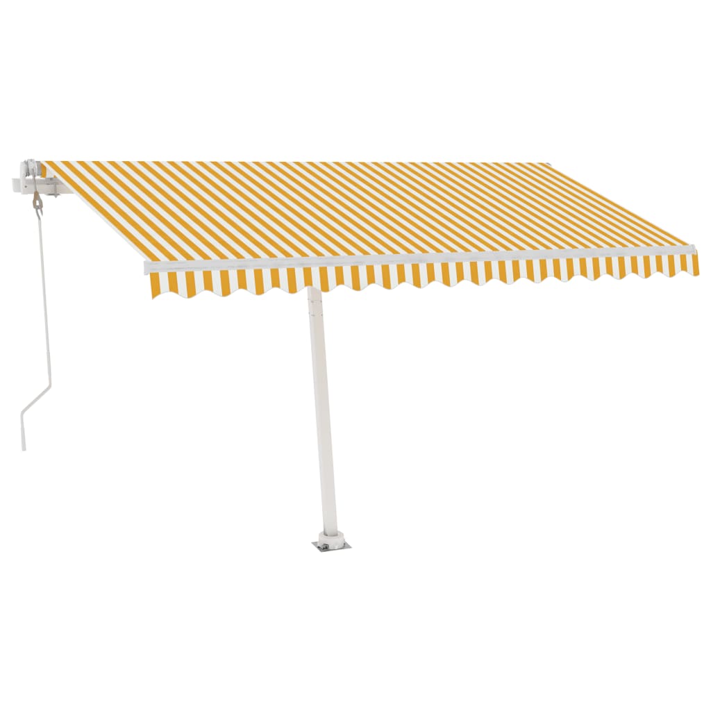 Retractable awning LED/wind sensor 400x300cm yellow/white.