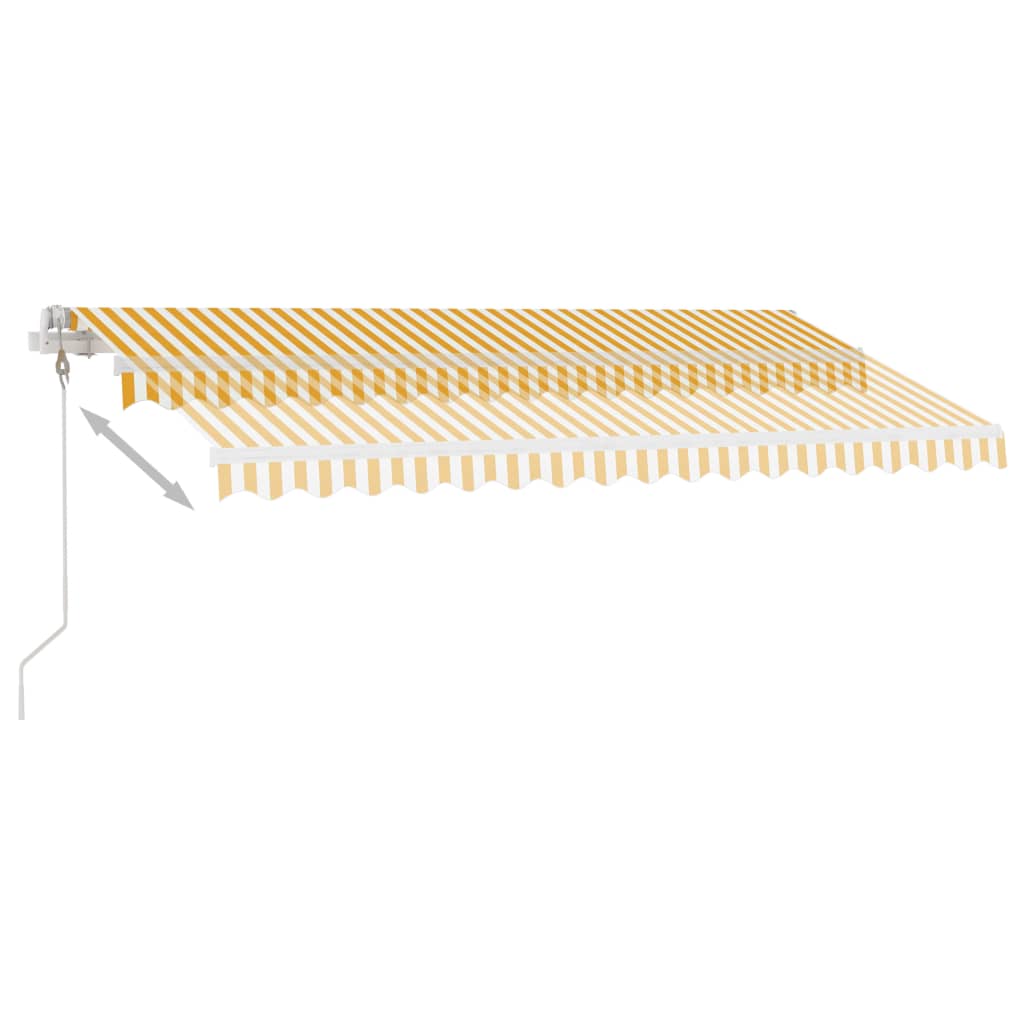 Retractable awning LED/wind sensor 400x300cm yellow/white.