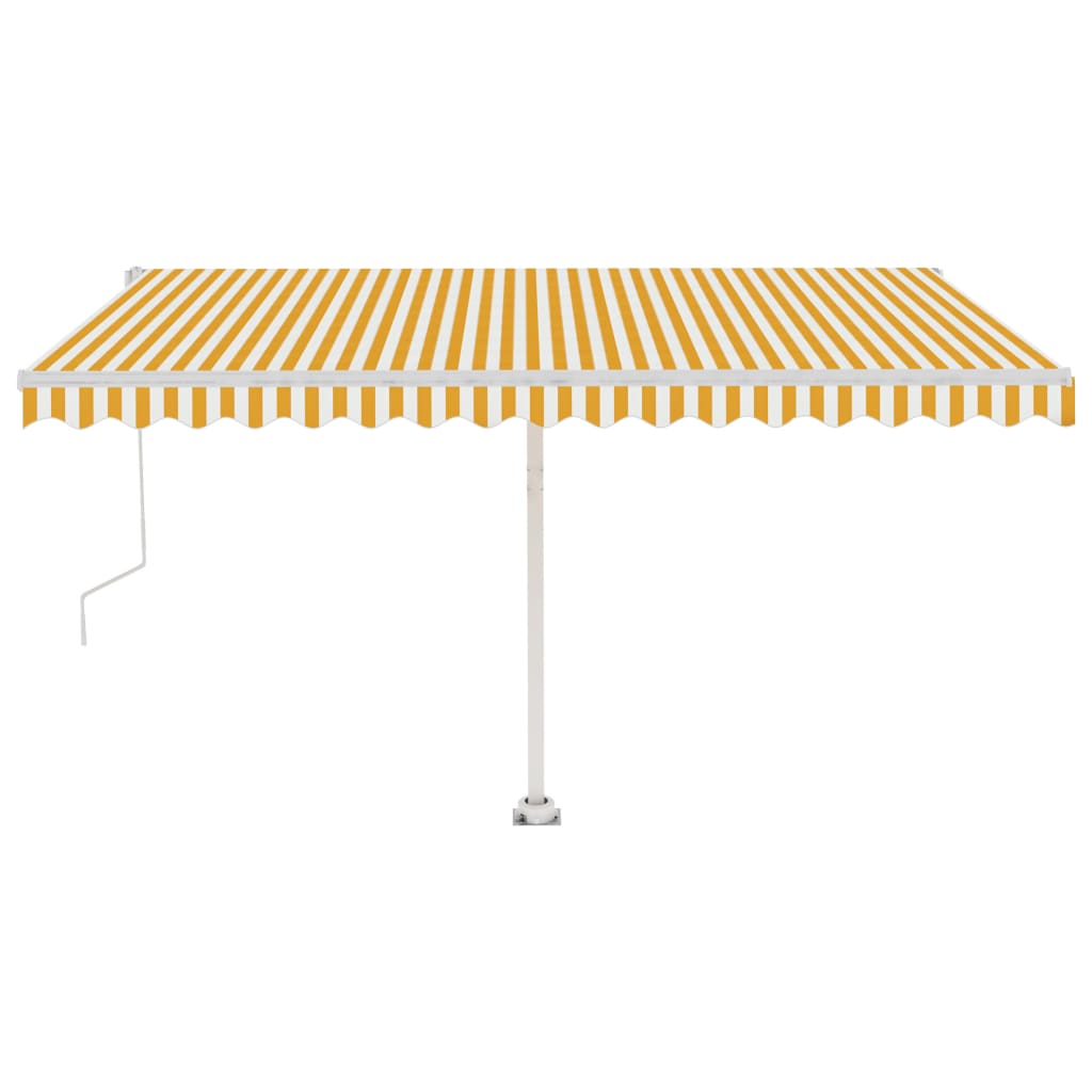 Retractable awning LED/wind sensor 400x300cm yellow/white.