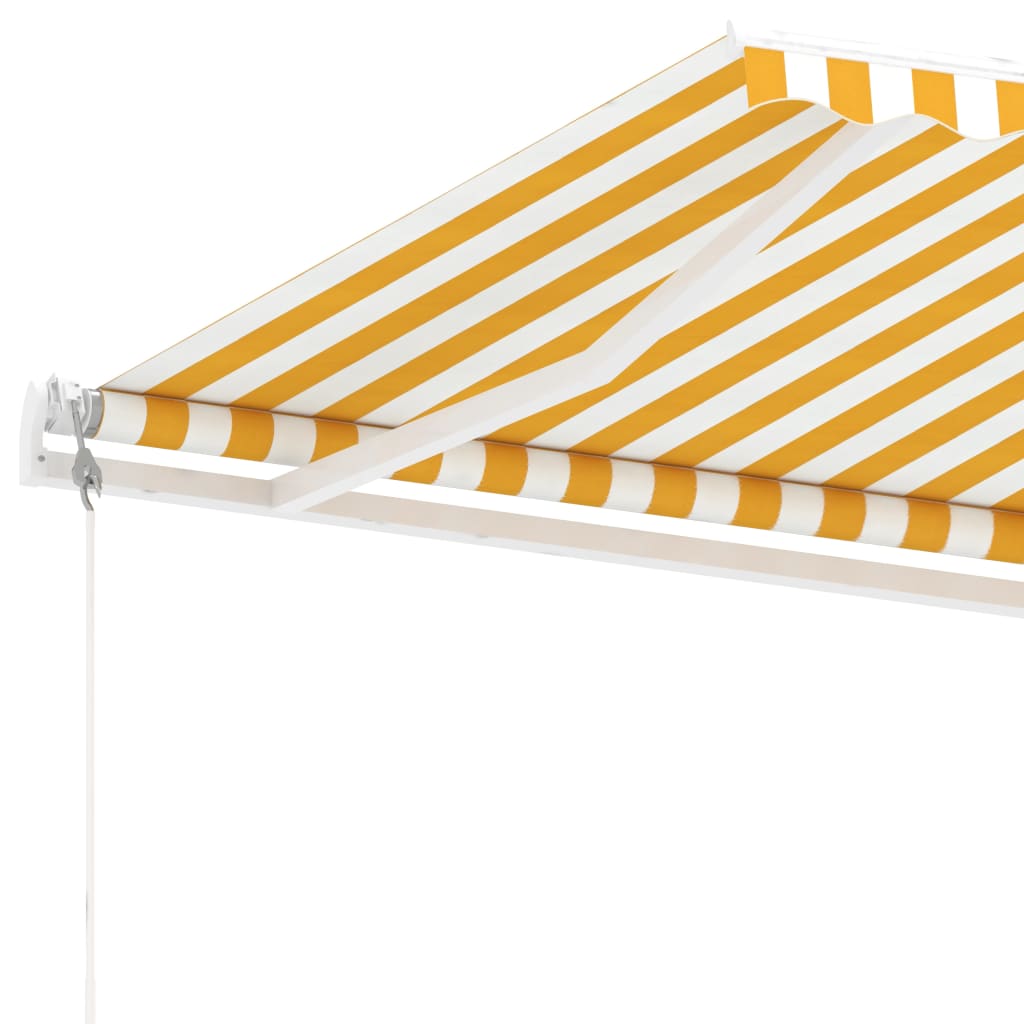 Retractable awning LED/wind sensor 400x300cm yellow/white.