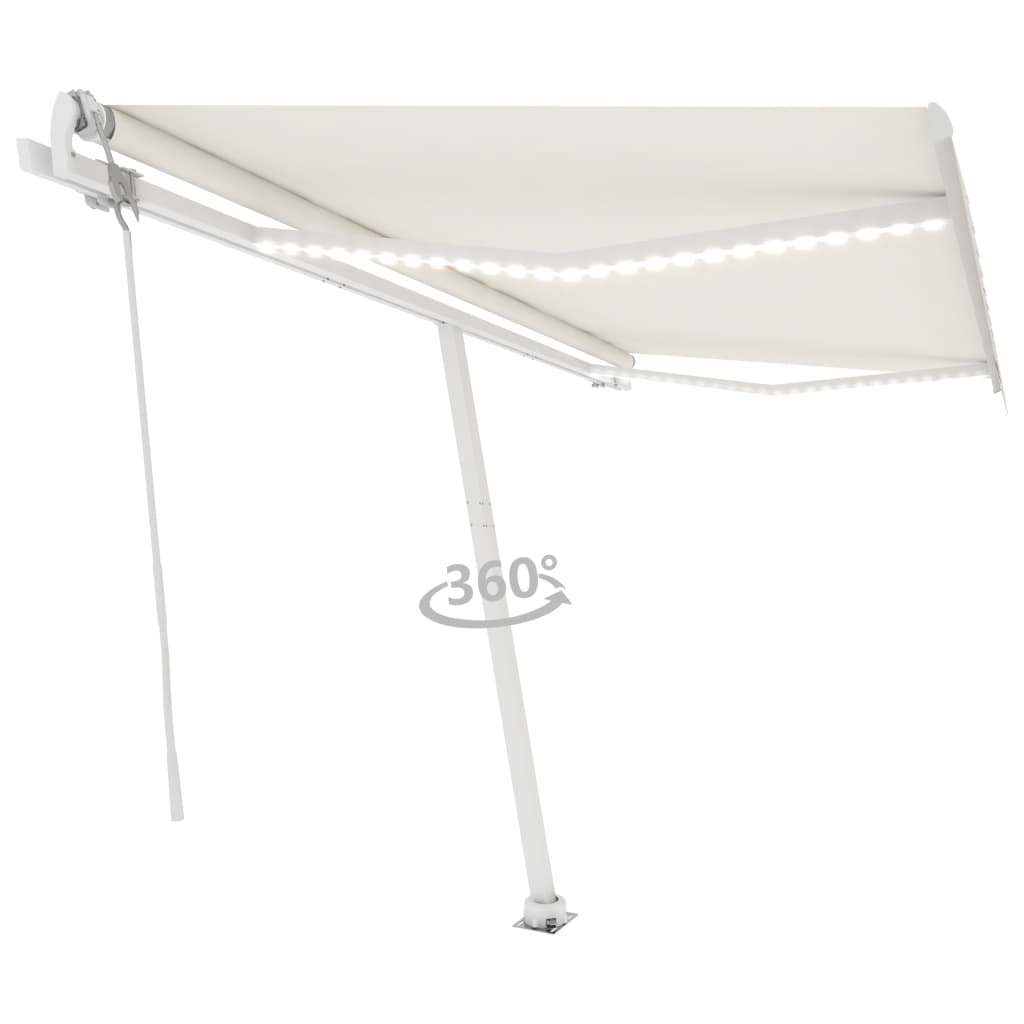 Einziehbare Markise LED/Windsensor 450x350 cm creme