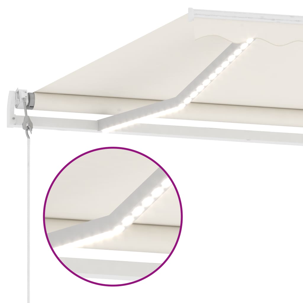 Einziehbare Markise LED/Windsensor 450x350 cm creme