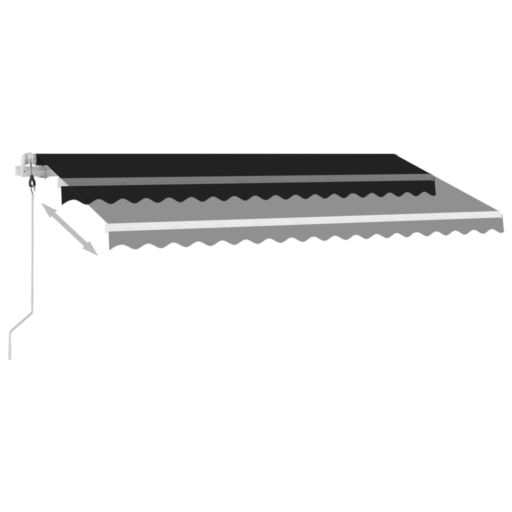 Retractable awning LED/wind sensor 450x350cm anthracite