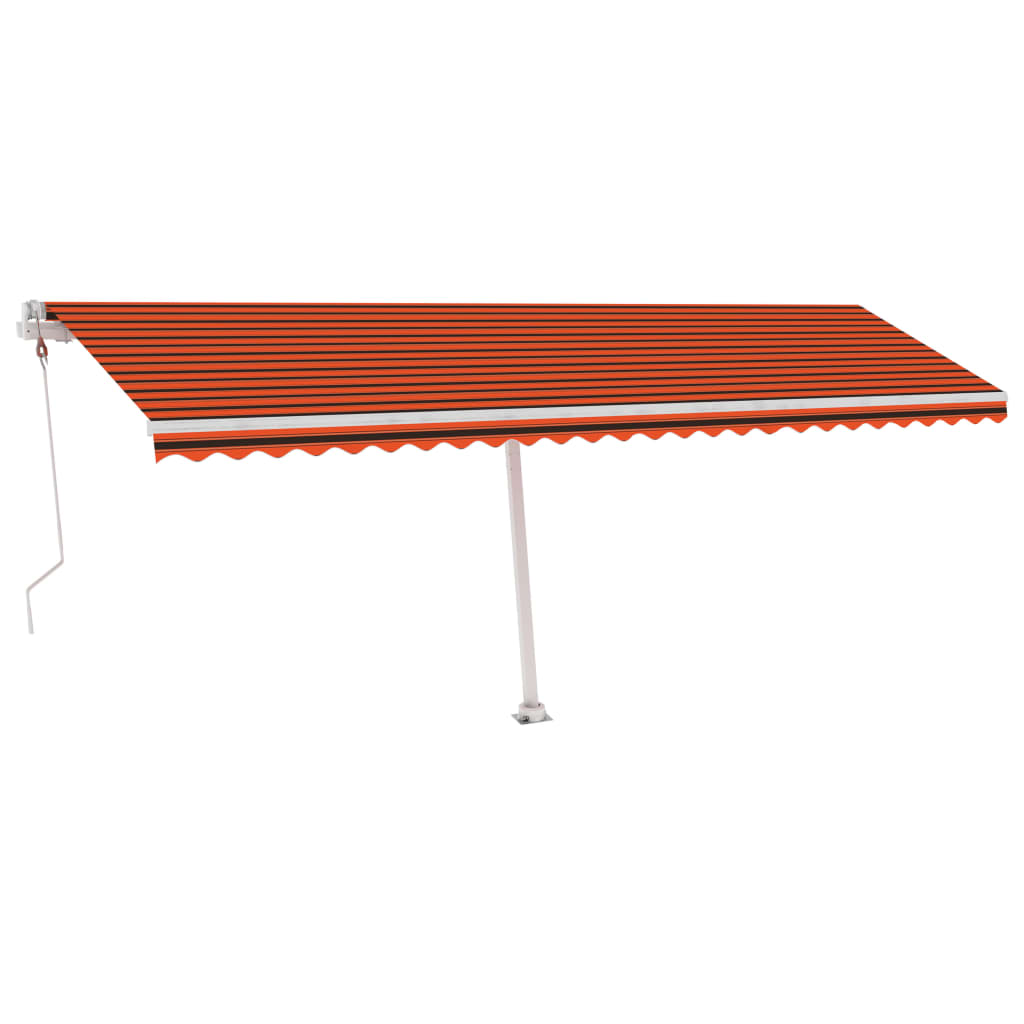 Retractable awning LED/wind sensor 600x350cm orange/brown.