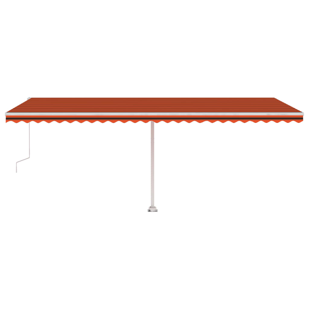 Retractable awning LED/wind sensor 600x350cm orange/brown.