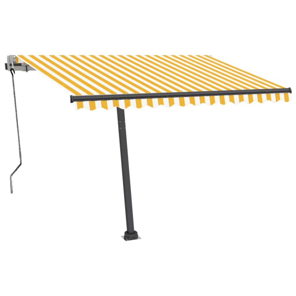 Retractable awning LED/wind sensor 300x250 cm yellow-white.