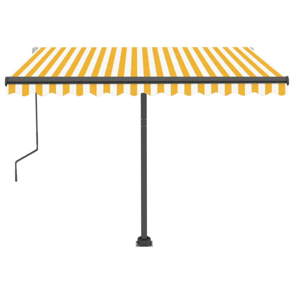 Retractable awning LED/wind sensor 300x250 cm yellow-white.