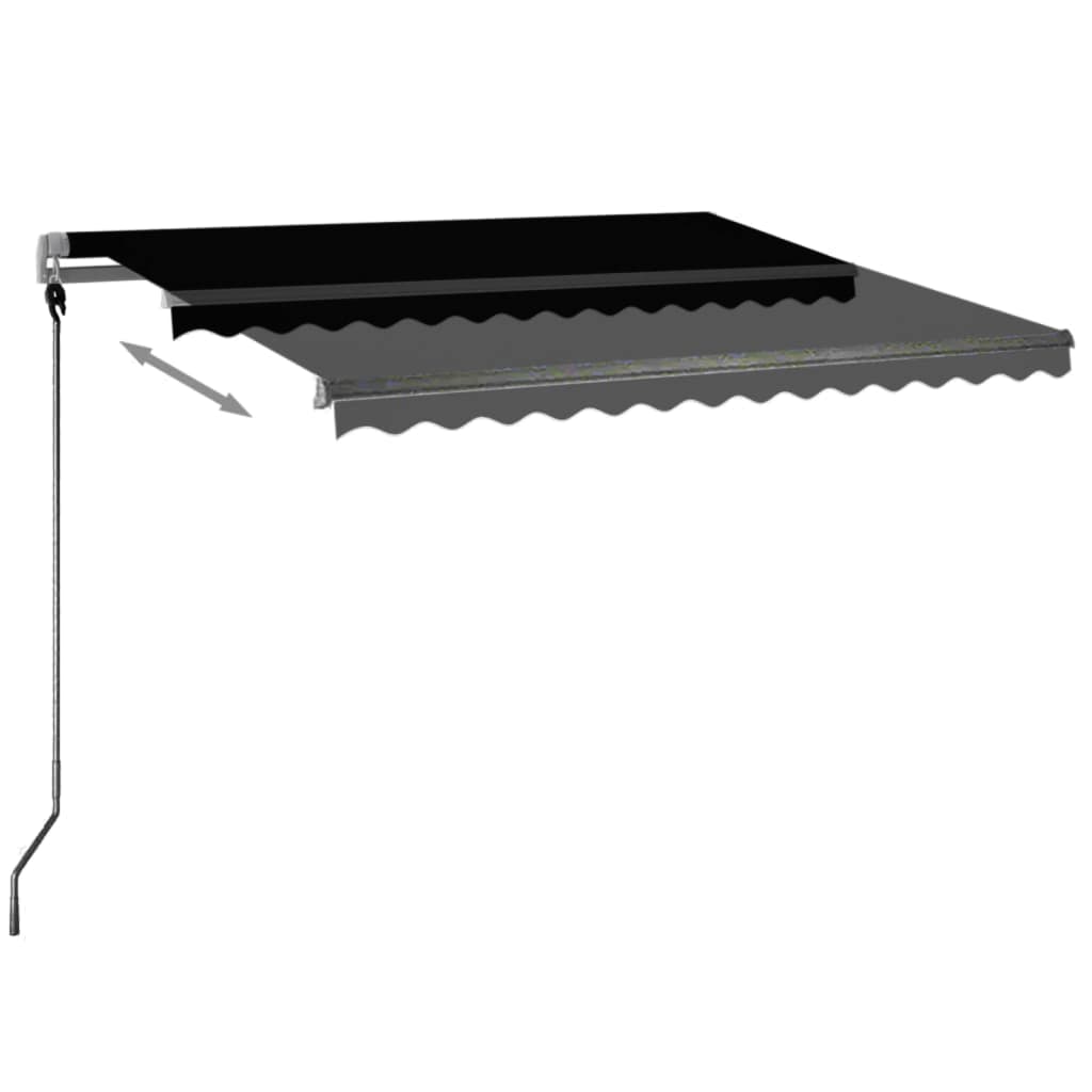 Retractable awning LED/wind sensor 300x250cm anthracite