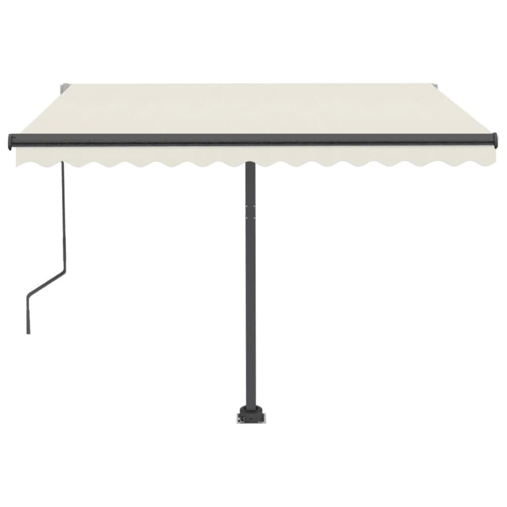 Retractable awning with LED and wind sensor 350x250 cm cream