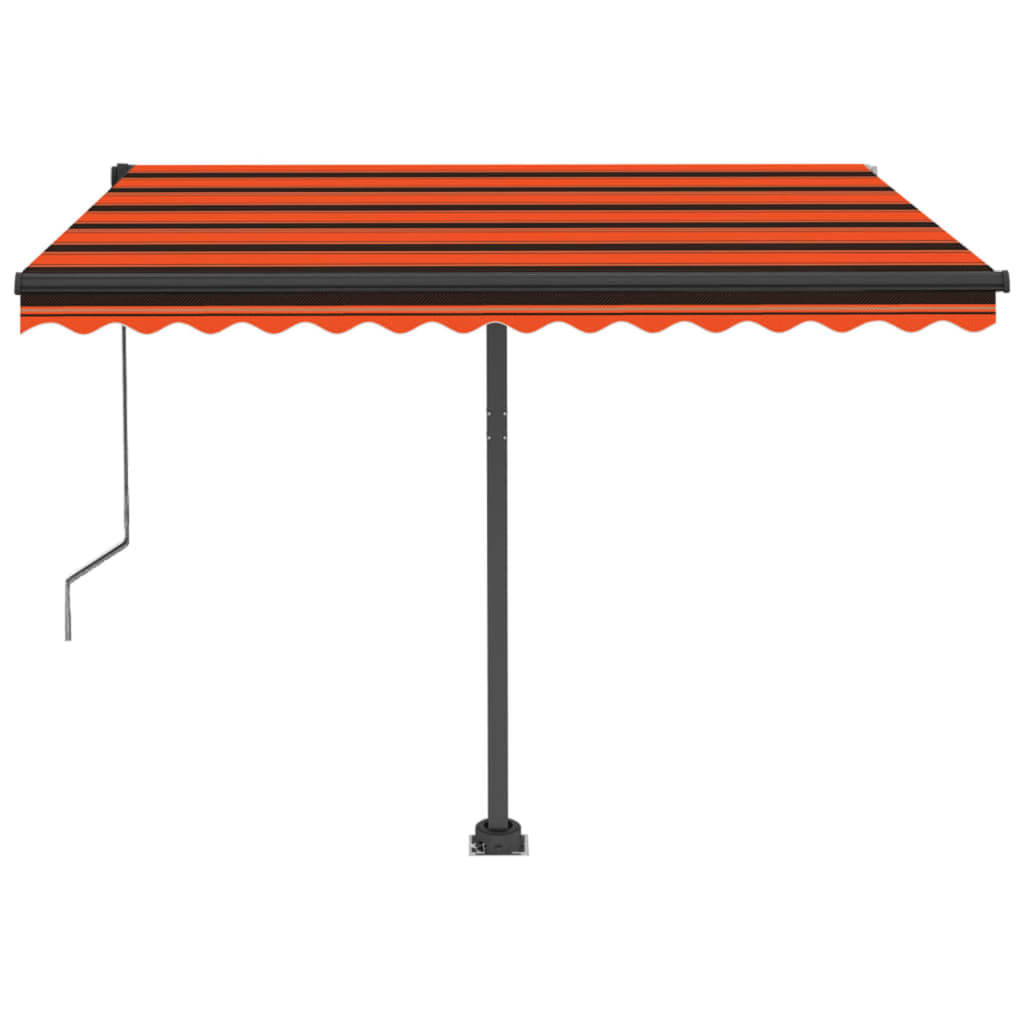 Retractable awning LED/wind sensor 350x250cm orange-brown