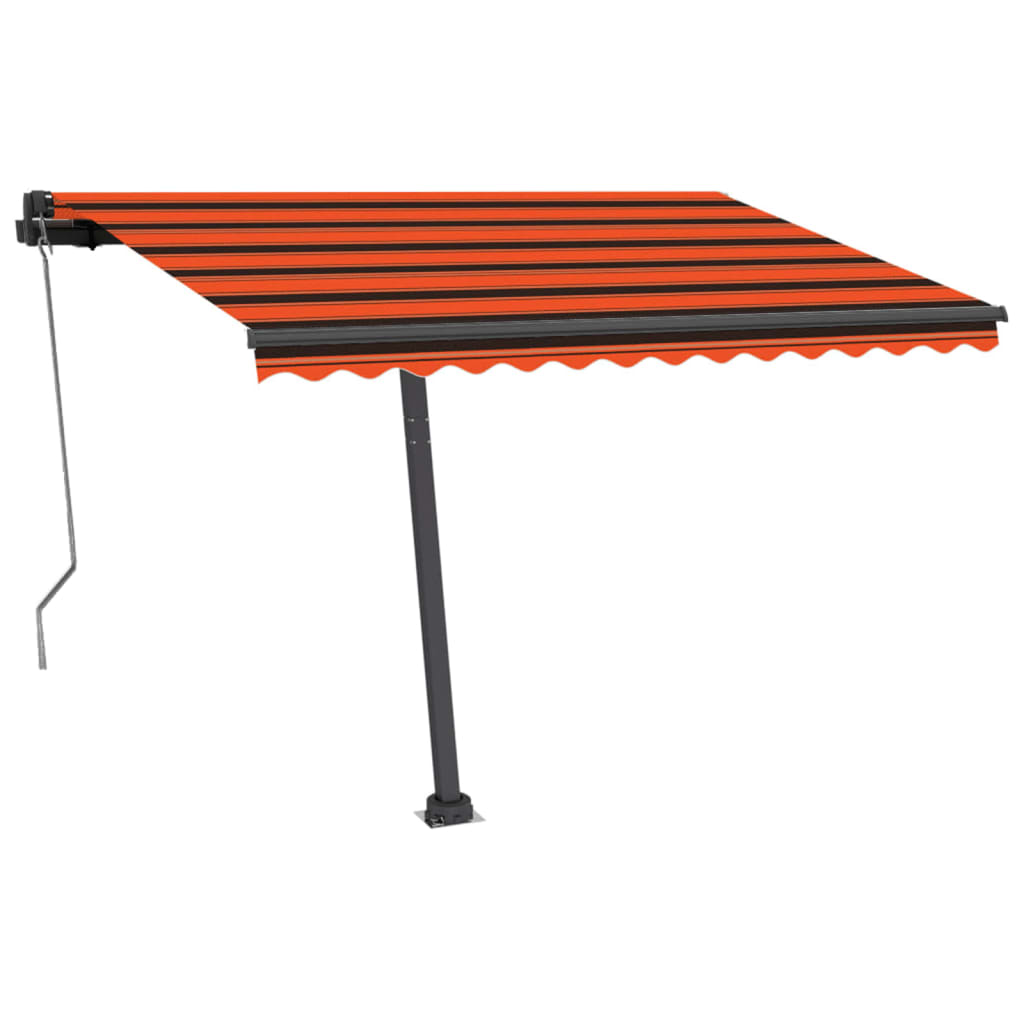 Retractable awning LED/wind sensor 350x250cm orange-brown