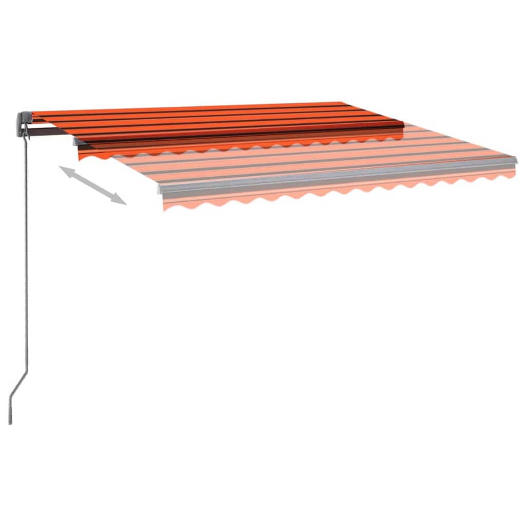 Retractable awning LED/wind sensor 350x250cm orange-brown