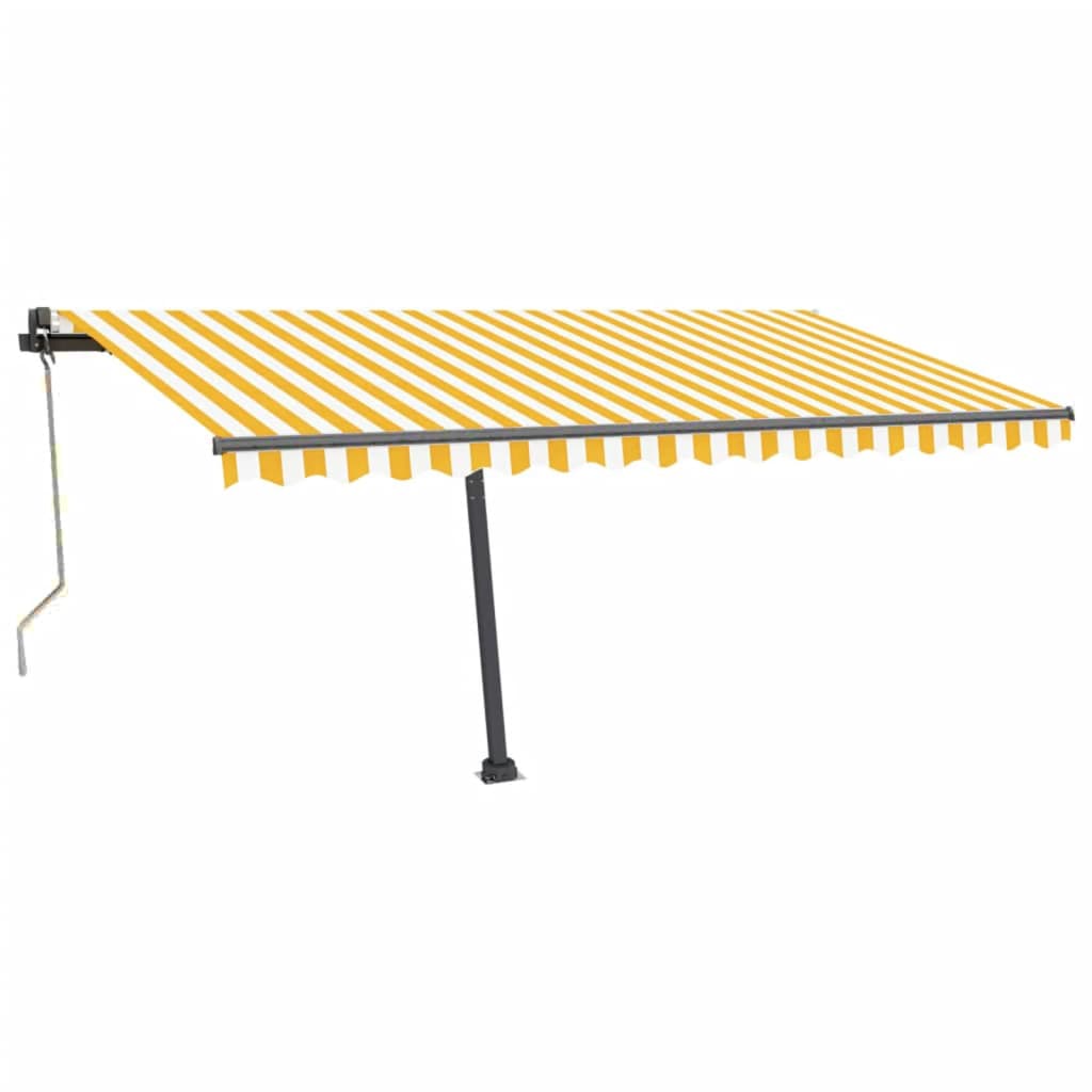 Retractable awning LED/wind sensor 400x300cm yellow-white.