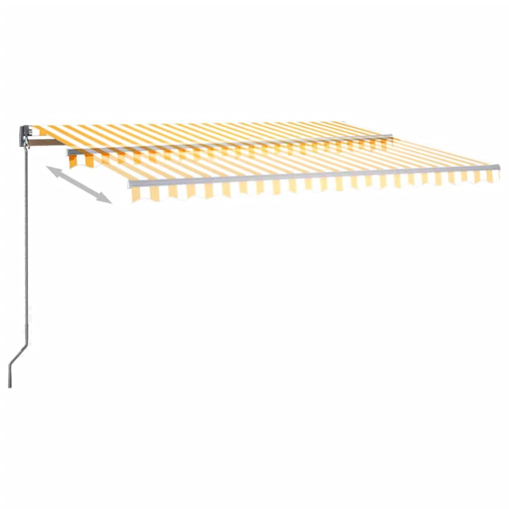 Retractable awning LED/wind sensor 400x300cm yellow-white.