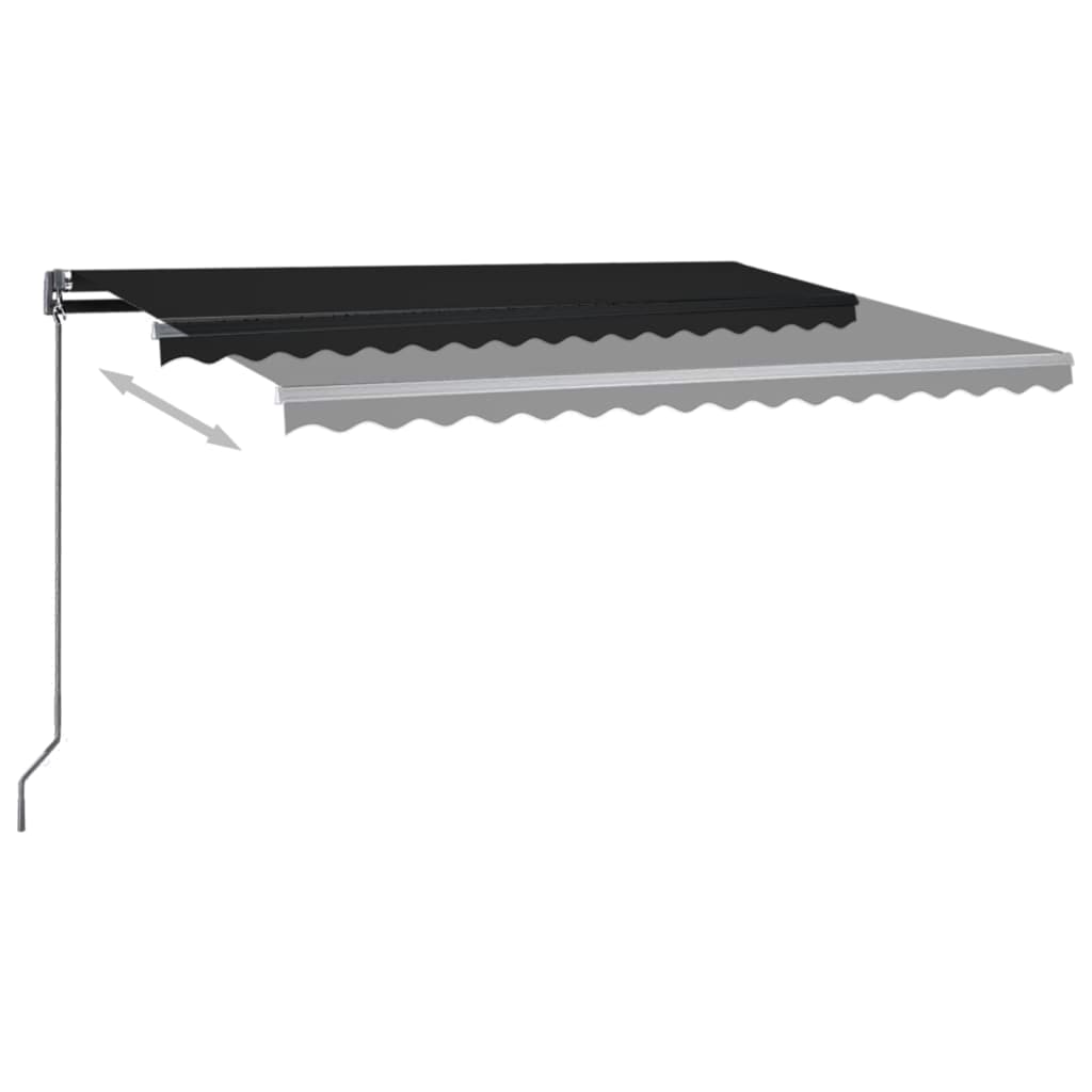 Retractable awning LED/wind sensor 400x300cm anthracite