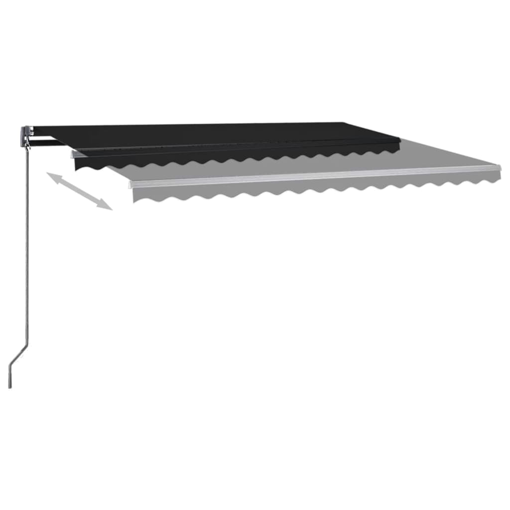 Retractable awning LED/wind sensor 450x300cm anthracite