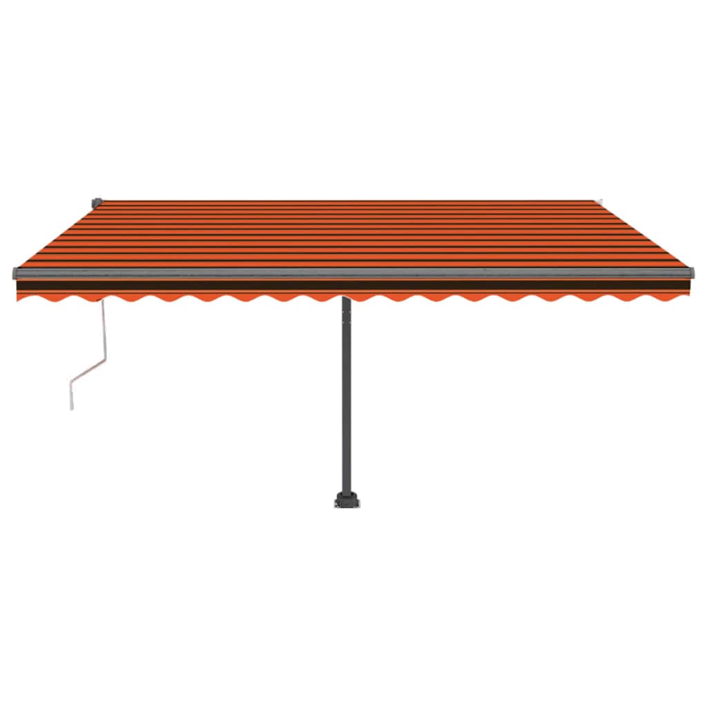 Retractable awning LED/wind sensor 450x300cm orange-brown