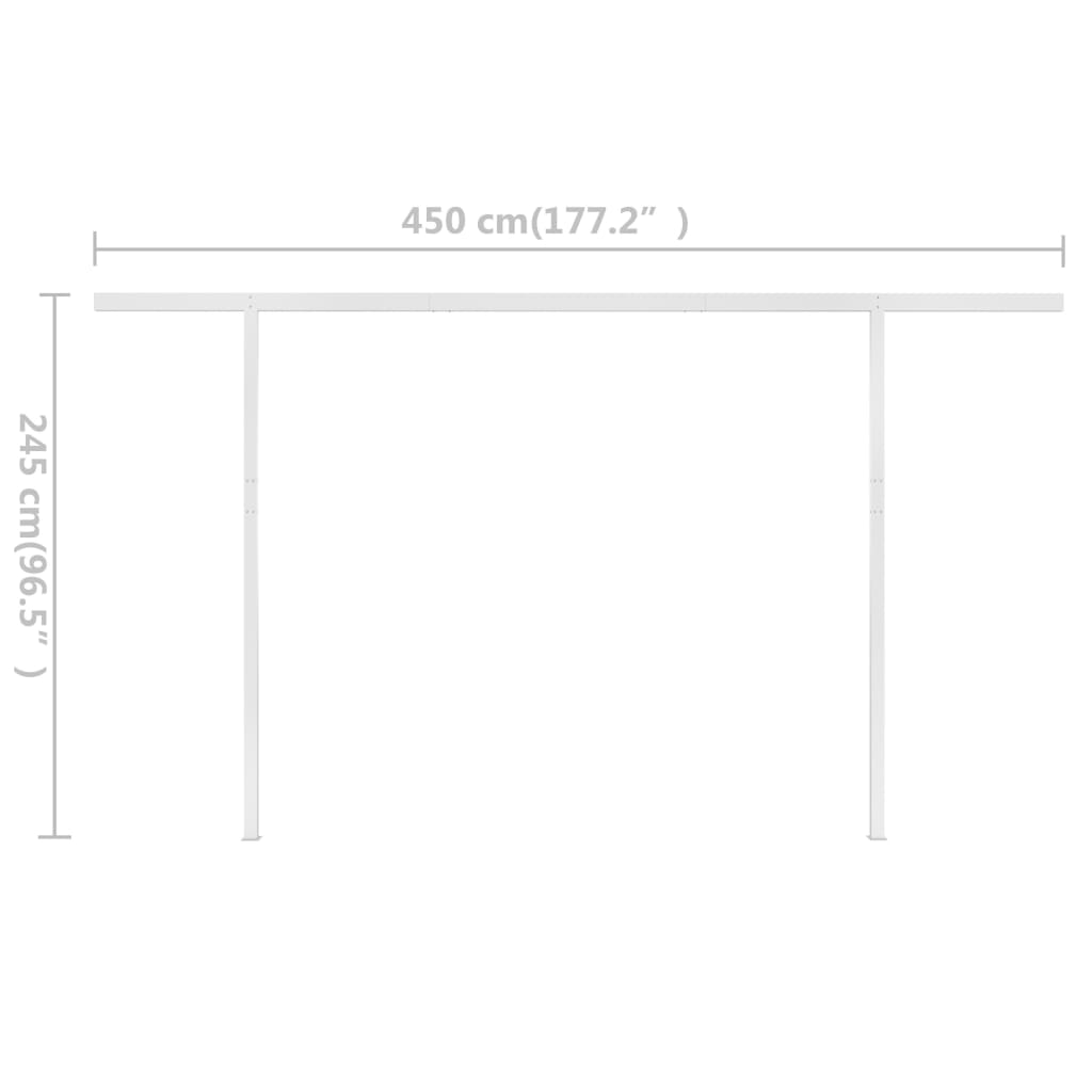 Vapaasti seisova sisäänkelattava markiisi 500x300cm antrasiitti