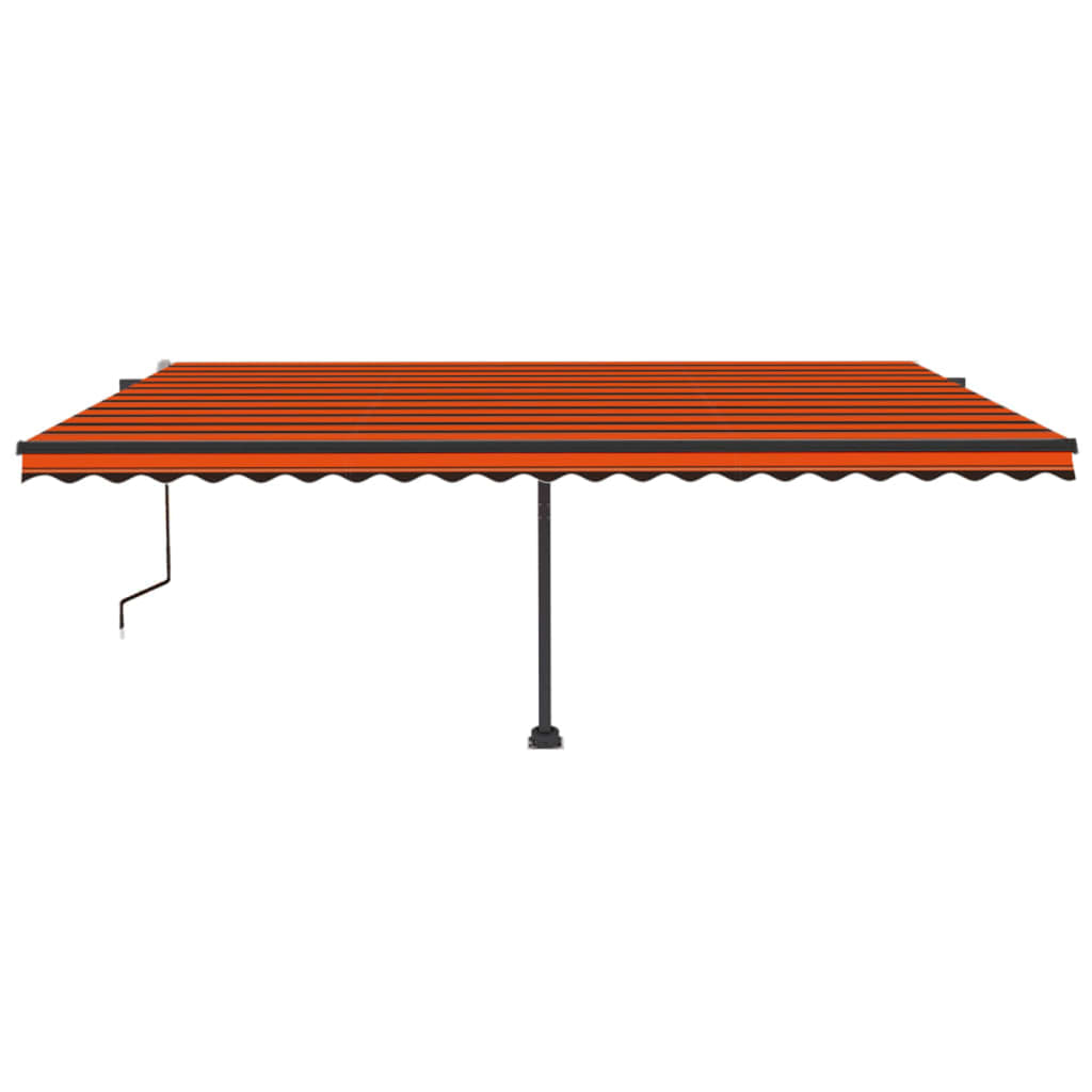 Retractable awning LED/wind sensor 500x300cm orange-brown