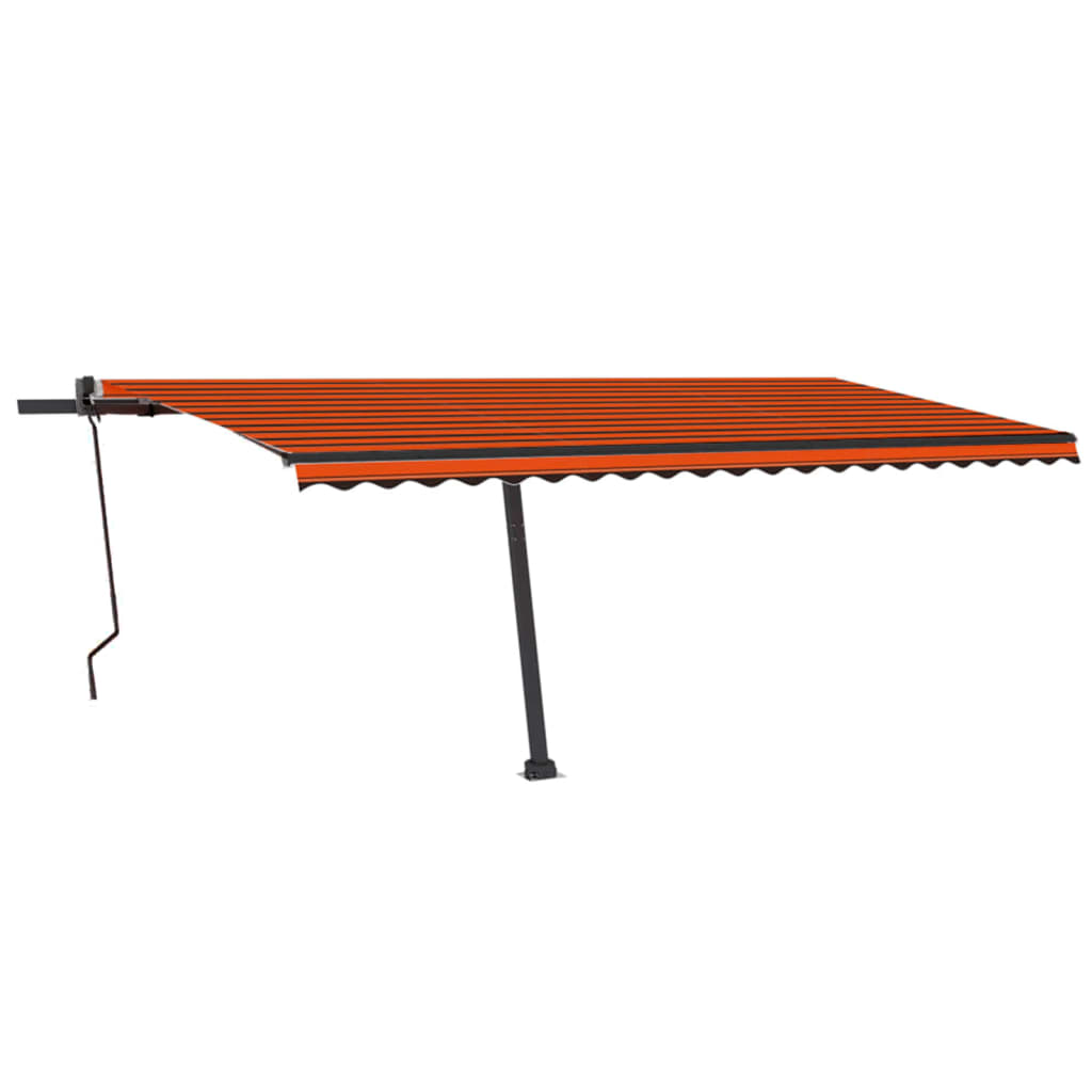 Retractable awning LED/wind sensor 500x300cm orange-brown