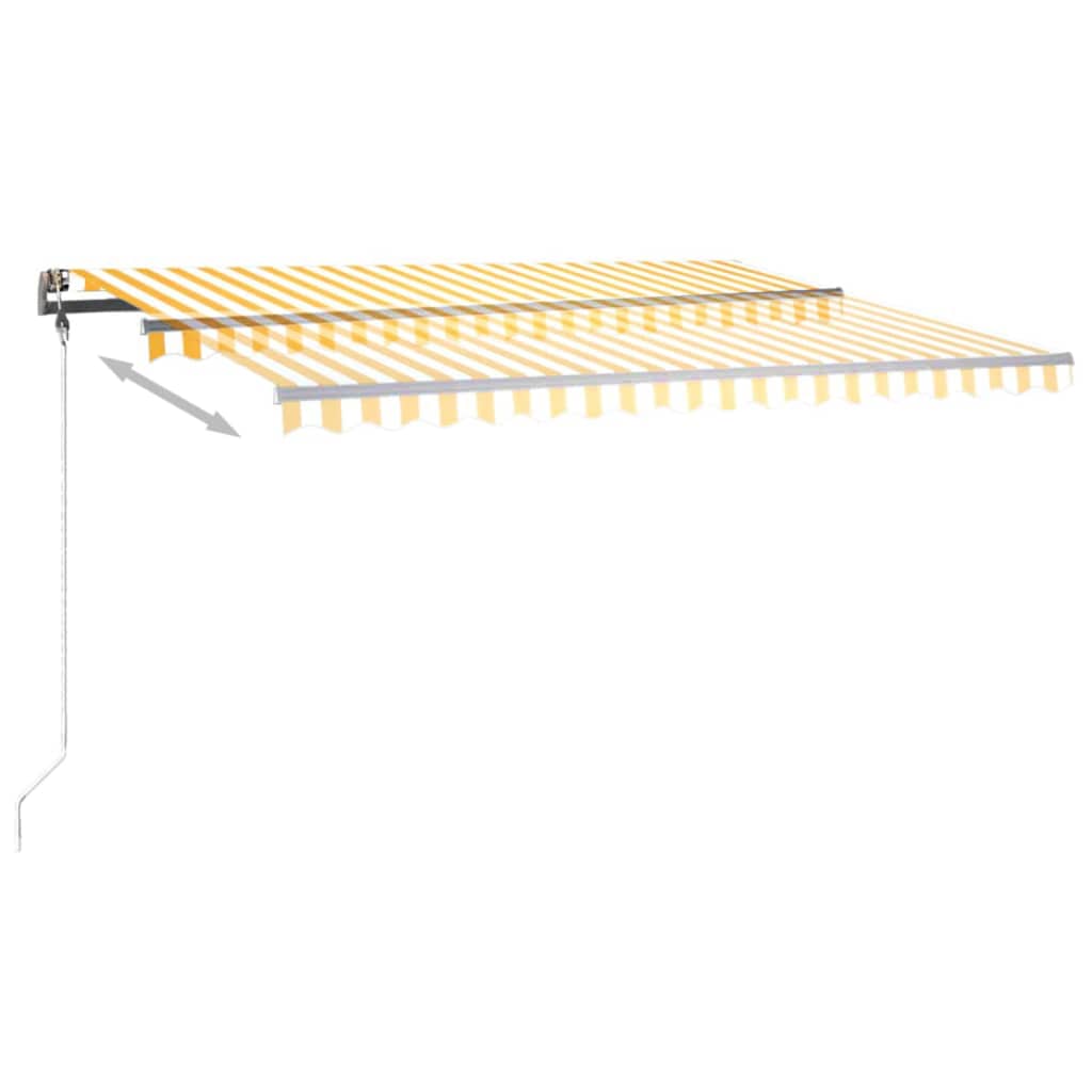 Retractable awning with LED 400x350 cm yellow-white