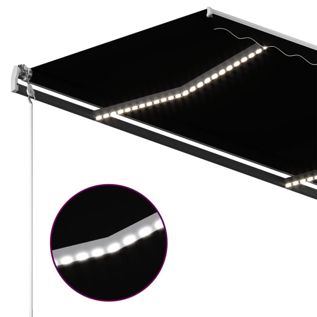 Einziehbare Markise mit LED 400x350 cm Anthrazit