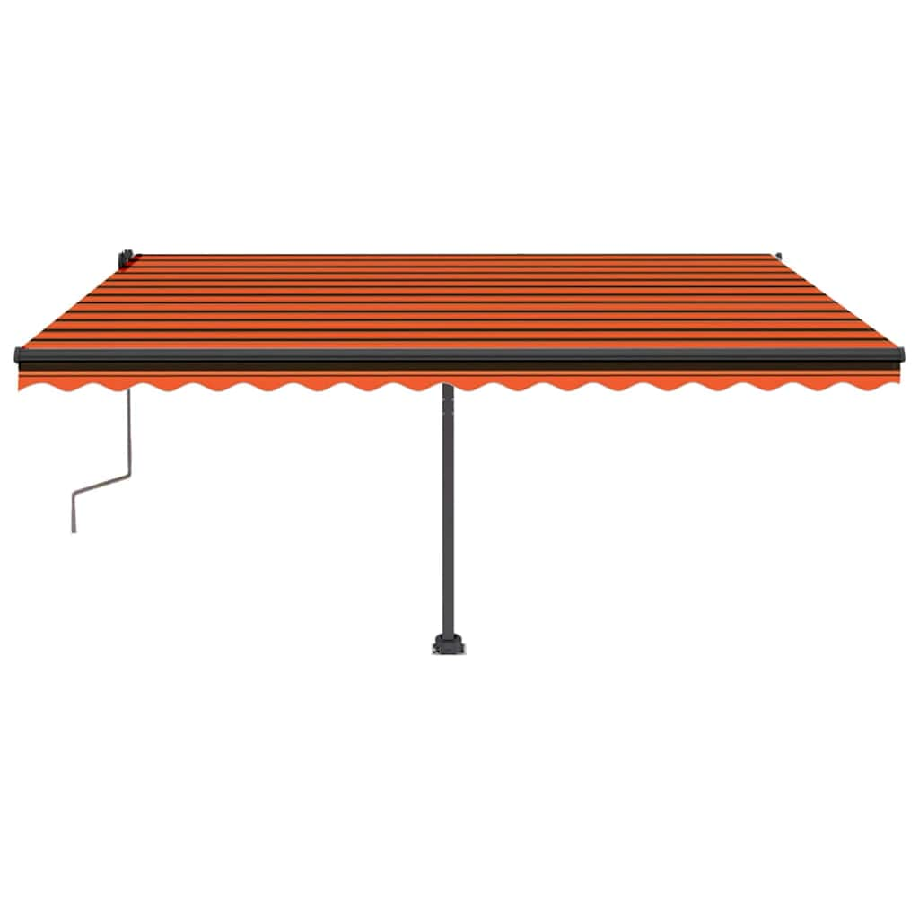 Retractable awning with LED light 400x350 cm orange/brown