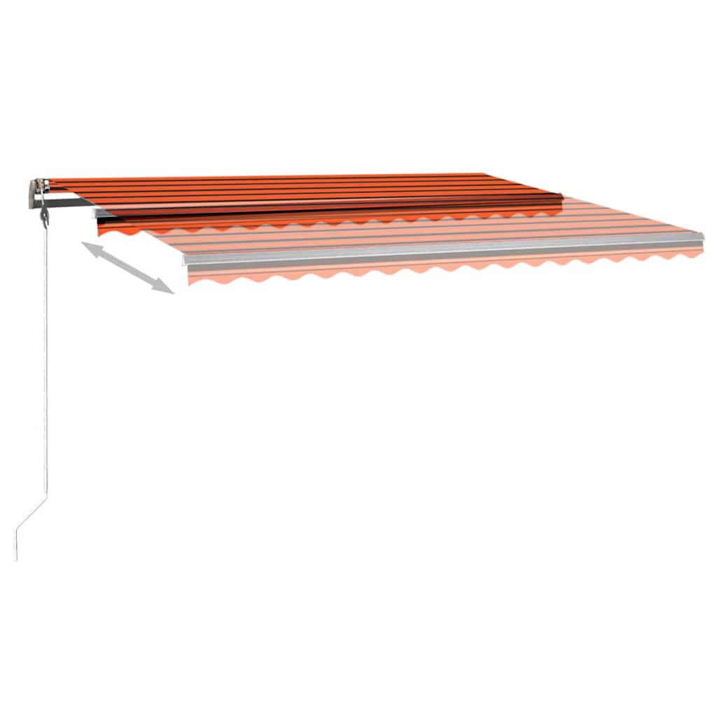 Retractable awning with LED light 400x350 cm orange/brown