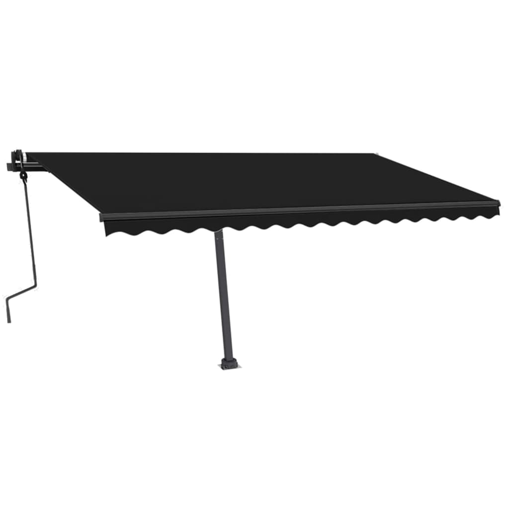 Retractable awning with LED 450x350 cm anthracite