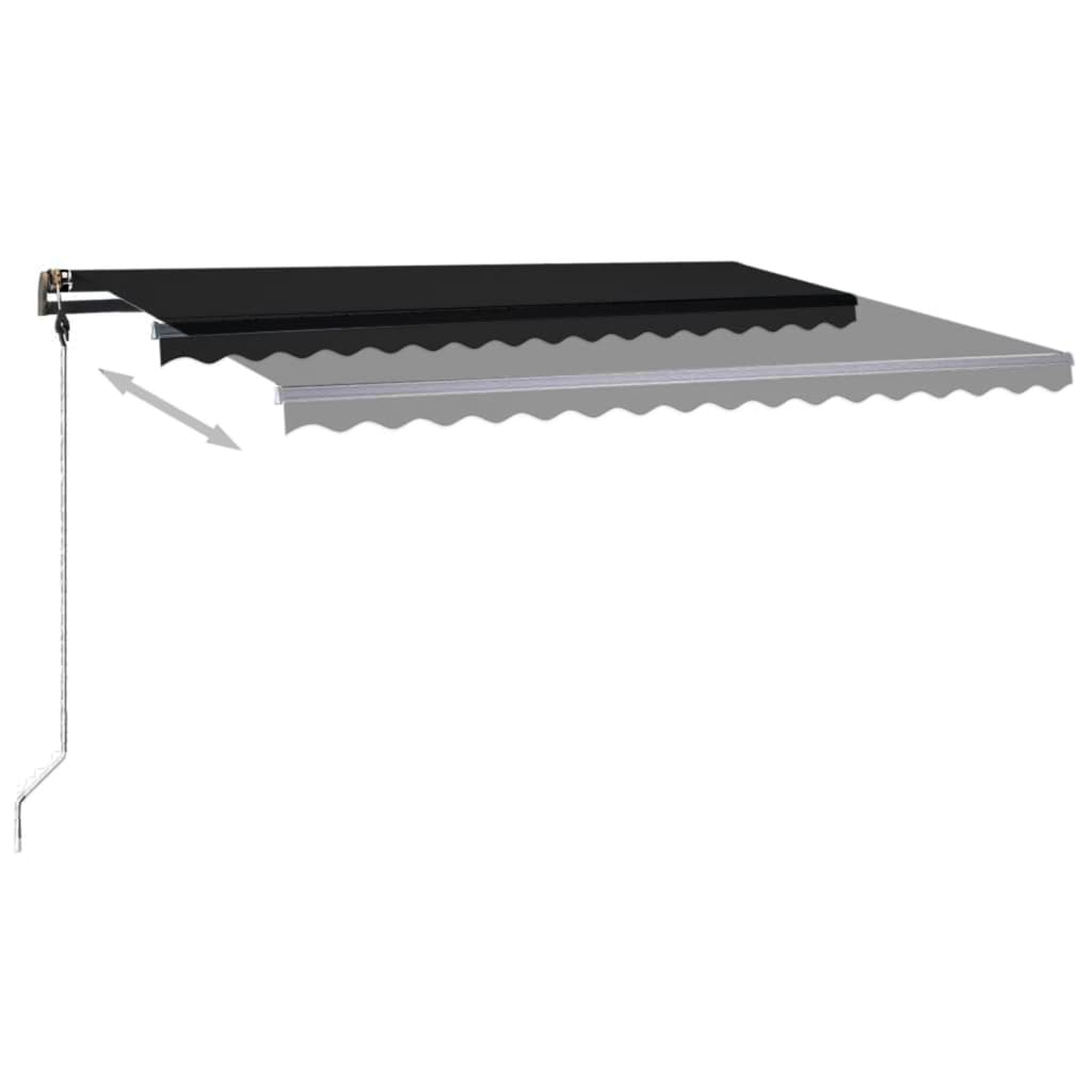 Retractable awning with LED 450x350 cm anthracite